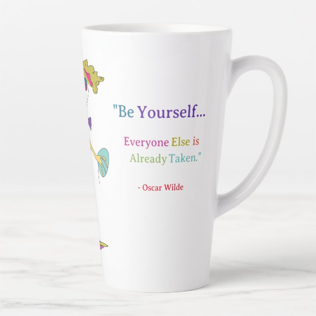 'Piper' - "Be Yourself" (O. Wilde) Latte Tasse Rev (Rechts)