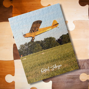 Piper Cub Flugzeug Foto Spiel Nacht Personalisiert Puzzle