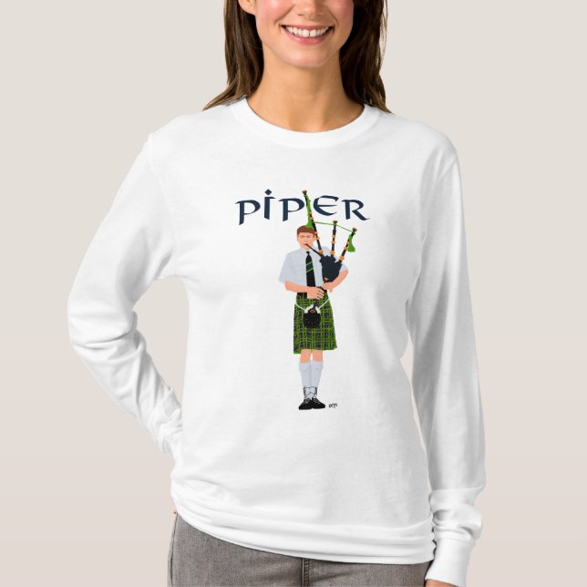 PIPER Green Kariert T-Shirt (Vorderseite)