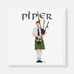 PIPER Grün Kariert Magnet