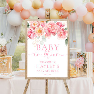 Piper Peony Baby in Blütendusche Begrüßungszeichen Poster