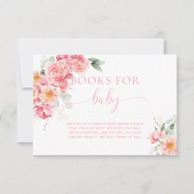 Piper Peony Books für Baby Request Card Einladung (Vorderseite)