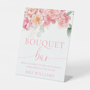 Piper Peony Floral Bouquet Blume Bar Sockelschild