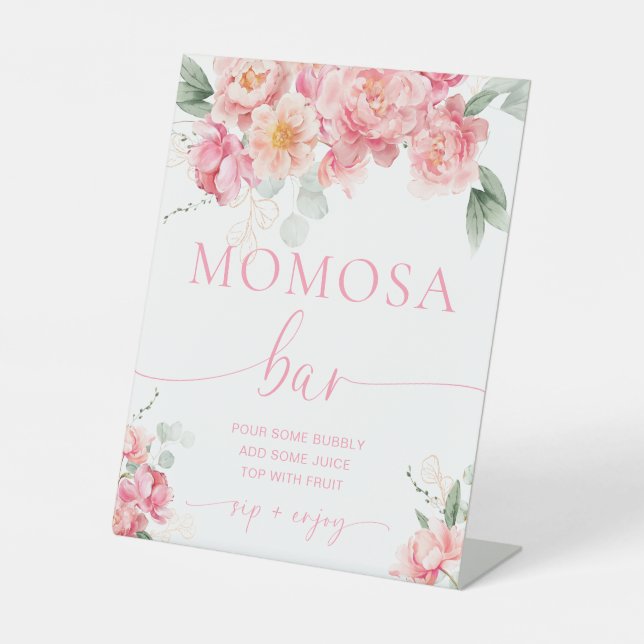 Piper Peony Floral Momosa Bar Sockelschild (Vorderseite)