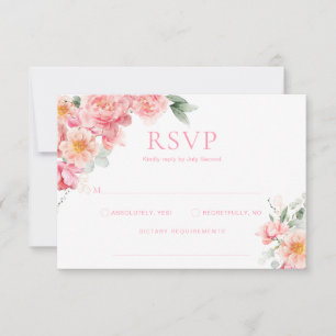 Piper Pfingstrose Florale Babyparty-Antwortkarte Einladung