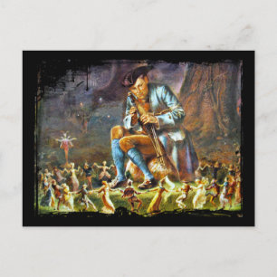 Piper Playing für Feen Postkarte