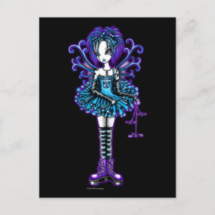 "Piper" Postcard Goth Dragonfly-Fee Postkarte