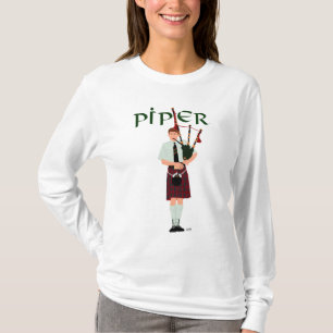 PIPER Rot Kariert T-Shirt