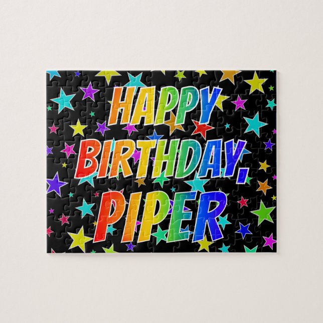 "PIPER" Vorname, Spaß "GLÜCKLICHER GEBURTSTAG" Puzzle (Horizontal)