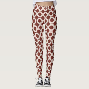Pipes Beige Braun Minimales Muster Leggings
