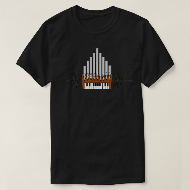 Pipes Church Organist Instrument Heartbeat Pulse P T-Shirt (Design vorne)