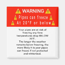 Pipes Freeze beim Zeitwarnung-Magnet