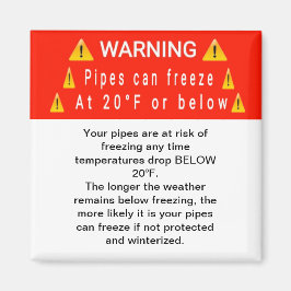 Pipes Freeze beim Zeitwarnung-Magnet Magnet