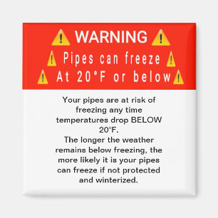Pipes Freeze beim Zeitwarnung-Magnet Magnet