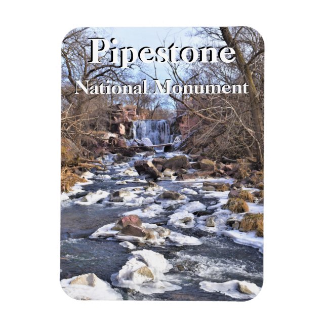 Pipestone Creek, Winnewissa Falls, Winter, MN Magnet (Vertikal)