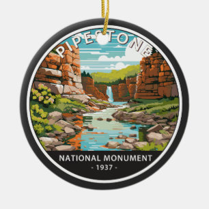 Pipestone Minnesota Circle Keramik Ornament