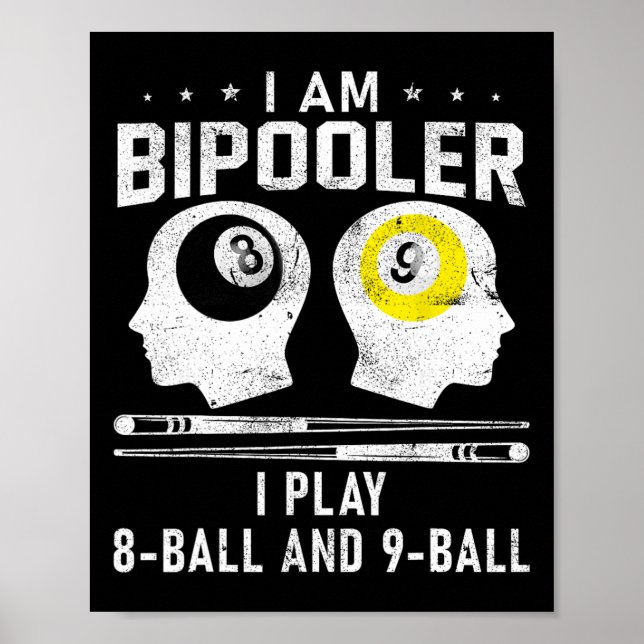 Pipooler Pool Pool Pool Cool Billard 8 und 9 L Poster (Vorne)