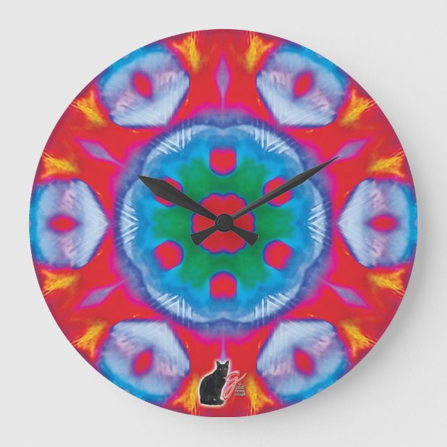 Pippin Kaleidoskop Große Wanduhr (Vorderseite)