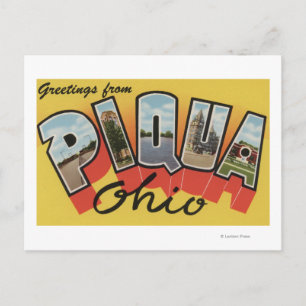 Piqua, OhioGroße BuchstabenszenenPiqua, OH Postkarte