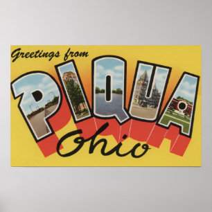 Piqua, OhioLarge Buchstabe ScenesPiqua, OH- Poster