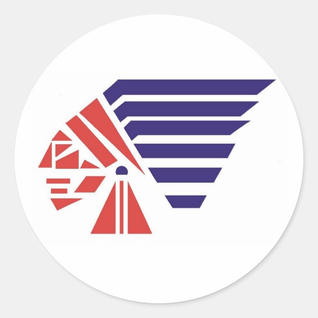 Piqua Youth Football Amerikanischen Ureinwohner Sp Runder Aufkleber (Vorderseite)