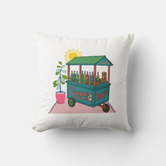 Piragua Puerto Rico Tshirt Kissen (Vorderseite)
