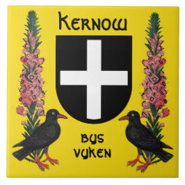 Piran-Schild mit Cornish Heath und Choughs Fliese