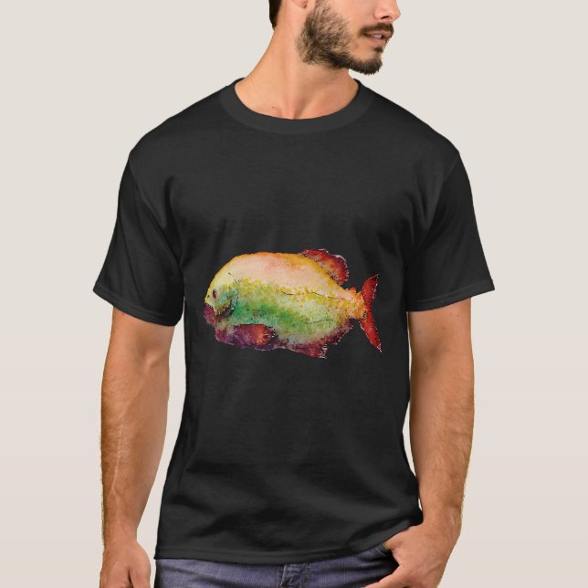 Piranha-Fisch-Illustration T-Shirt (Vorderseite)