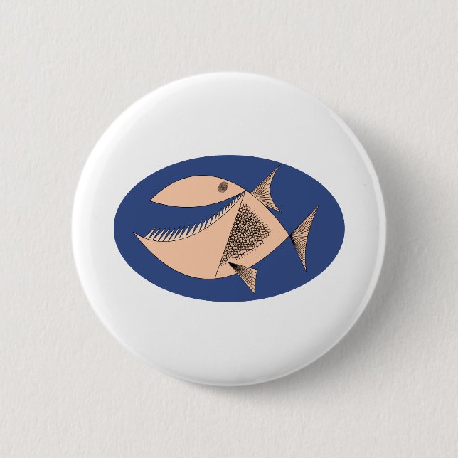Piranha Fish Button (Vorderseite)