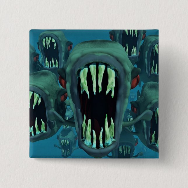 Piranhas Fish Custom Personalize Anniversale Button (Vorderseite)
