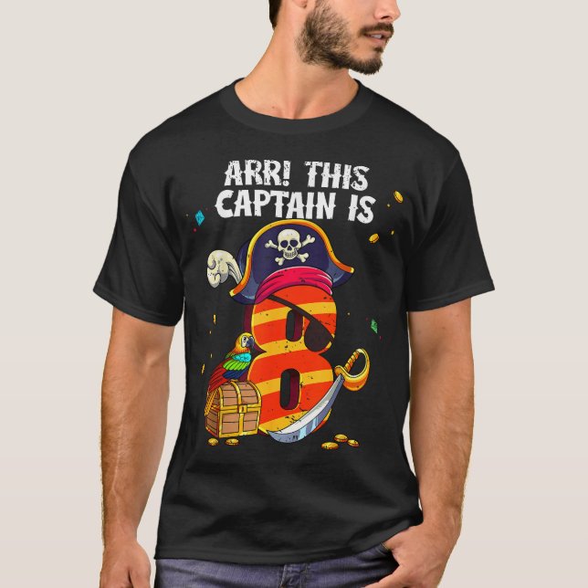 Pirat 8. Geburtstag  T-Shirt (Vorderseite)