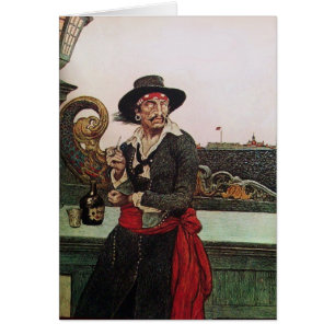 PIRAT AN DECK DES SCHIFFES / PIRATENSCHATZKARTEN