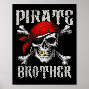 Pirat Bruder Jolly Roger Flagge Und Totenkopf Poster