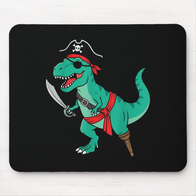 Pirat Dinosaur Kleinkind Junge Lustige Kinder Hall Mousepad (Vorne)