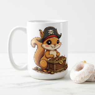 Pirat-Eichhörnchen mit Eichel-Schatz Lustig Cute K Kaffeetasse