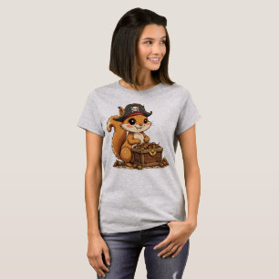 Pirat-Eichhörnchen mit Eichel-Schatz Lustig Cute K T-Shirt