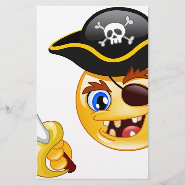 Pirat Emoji Briefpapier (Vorderseite)