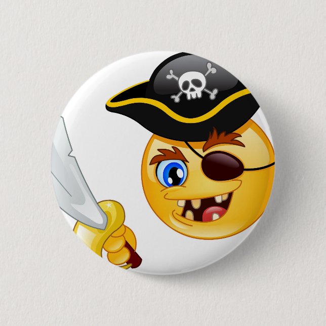 Pirat Emoji Button (Vorderseite)