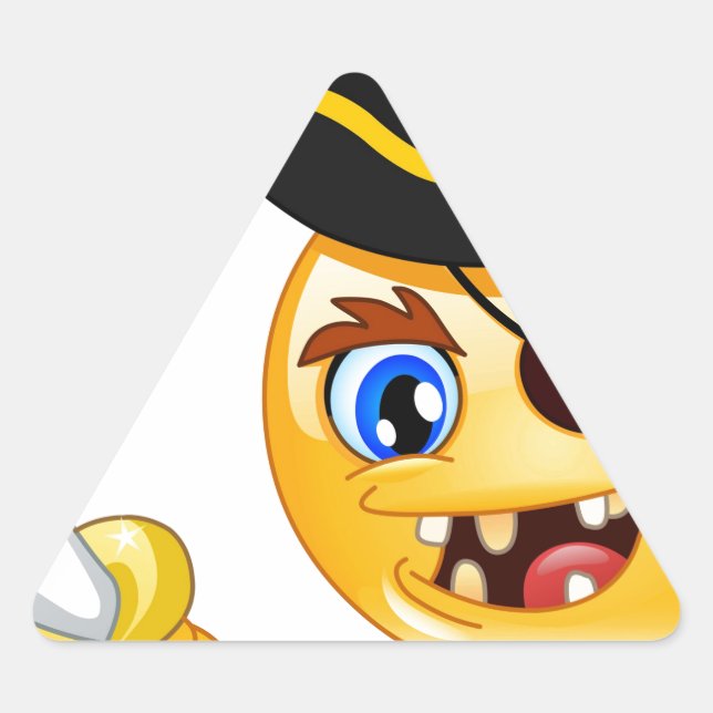 Pirat Emoji Dreieckiger Aufkleber (Vorderseite)