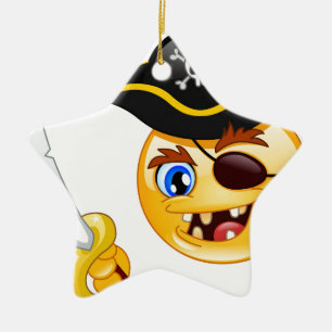 Pirat Emoji Keramikornament