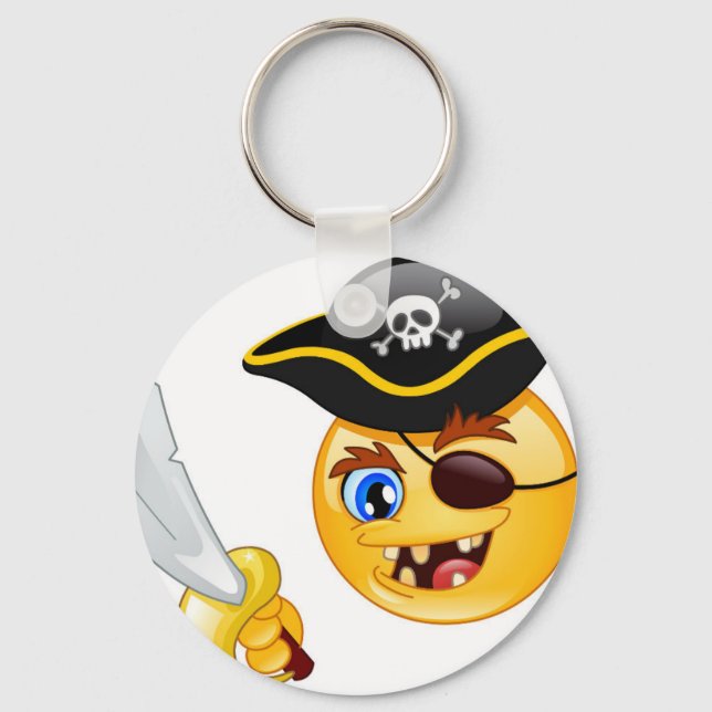 Pirat Emoji Schlüsselanhänger (Vorderseite)