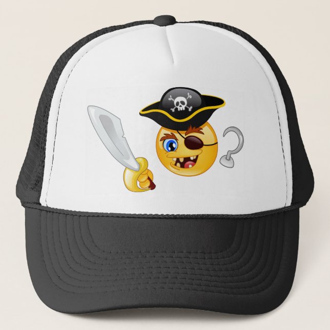 Pirat Emoji Truckerkappe (Vorderseite)