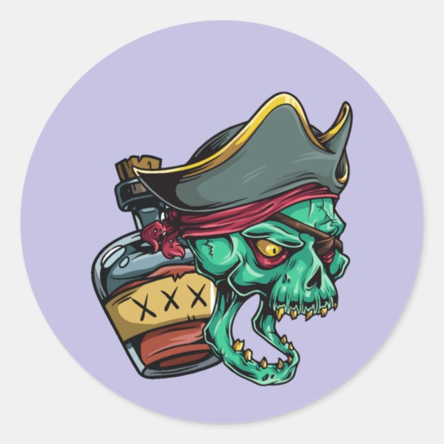 Pirat Flasche Rum Pirat Flasche Runder Aufkleber (Vorderseite)