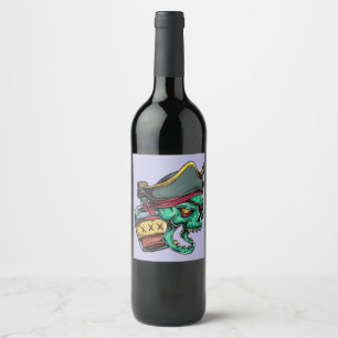 Pirat Flasche Rum pirate bottle rhum Weinetikett
