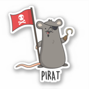 Pirat Funny Pirate Rat Pun Aufkleber