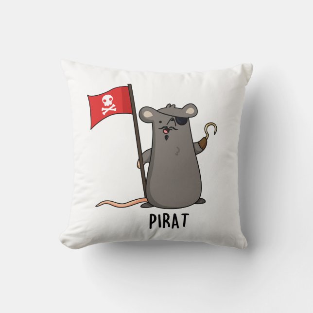 Pirat Funny Pirate Rat Pun Kissen (Vorderseite)