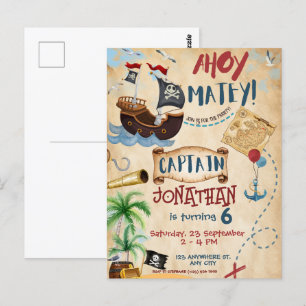 Pirat Geburtstag Ahoi Jungen Party Postkarte