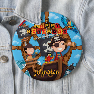 Pirat Geburtstagsfeier Button
