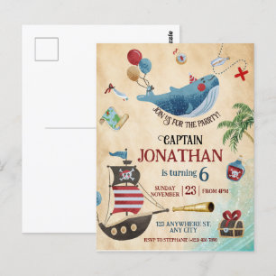 Pirat Geburtstagsfeier Postkarte