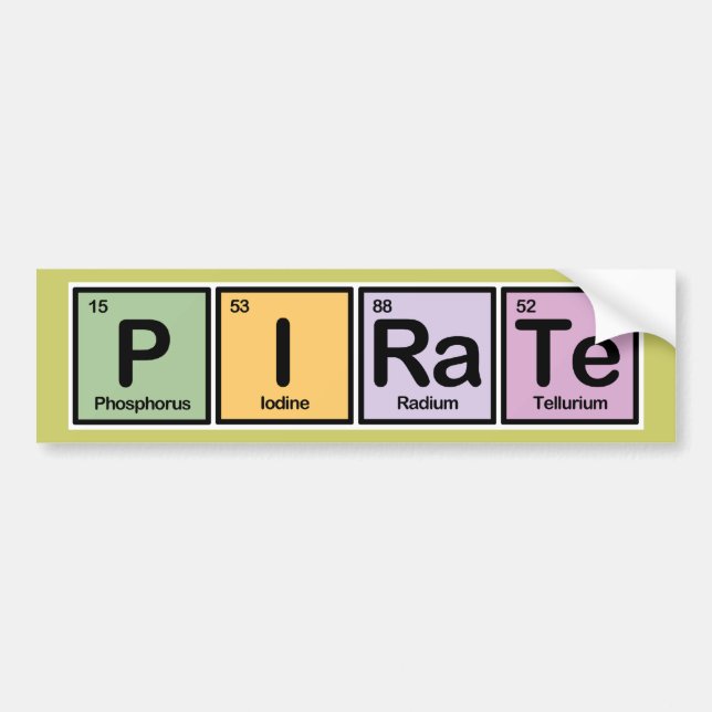 Pirat gemacht von den Elementen Autoaufkleber (Vorne)